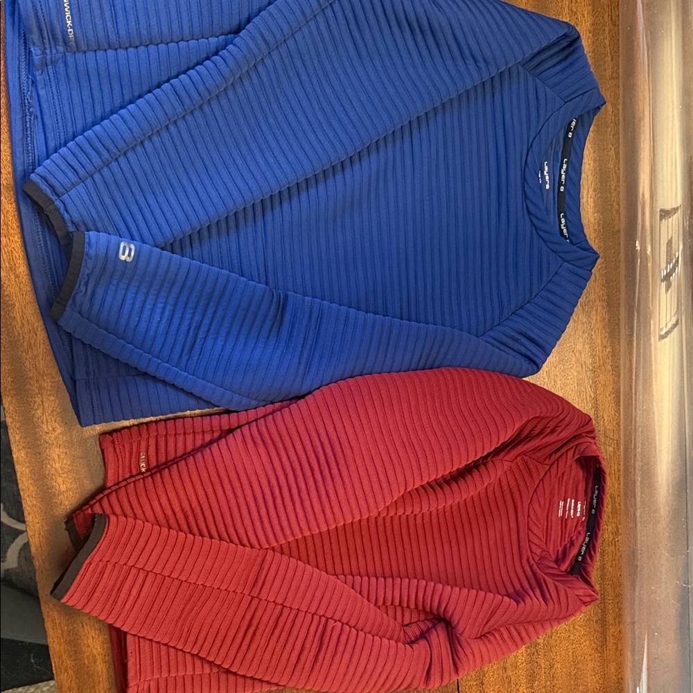 Two Layer 8 Ribbed Long Sleeve Qwick-Dry Tops